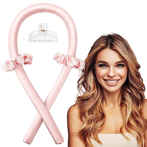 Heatless Hair Curler for Women with Clips and Scrunchies Set ,Heatless  Curling Rod Headband No Heat Silk Ribbon Curling Rod Hair Roller Curls  Includes