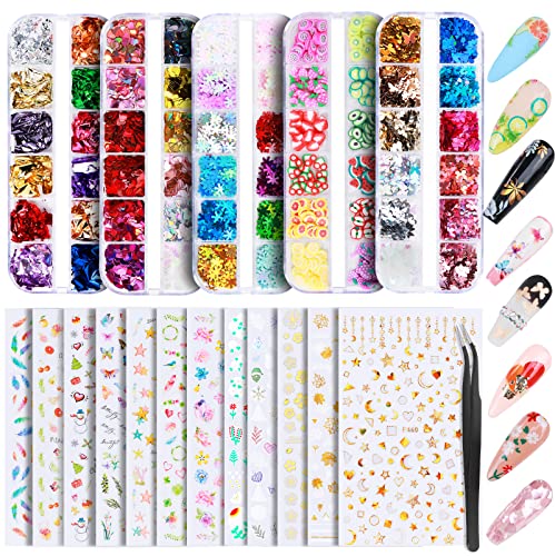 Teenitor Nail Art Stickers Self Adhesive Nail Rhinestones Stickers 5D –  TweezerCo