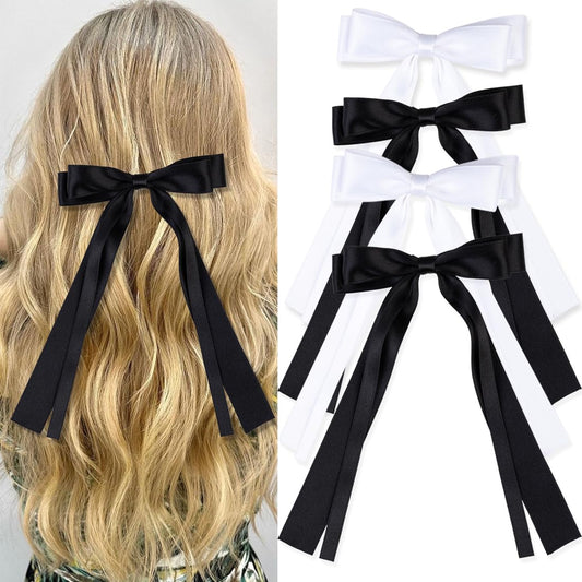 Hair Bows for Women Bow Hair Clips Cute Hair Ribbons with Long Tails G –  TweezerCo