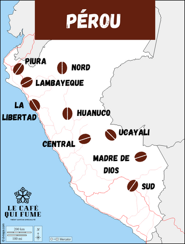 Carte café du Pérou le café qui fume