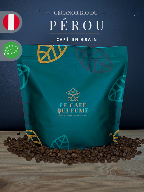 Café en grain décaféiné du Pérou Fairtrade - Bio 250 Gr