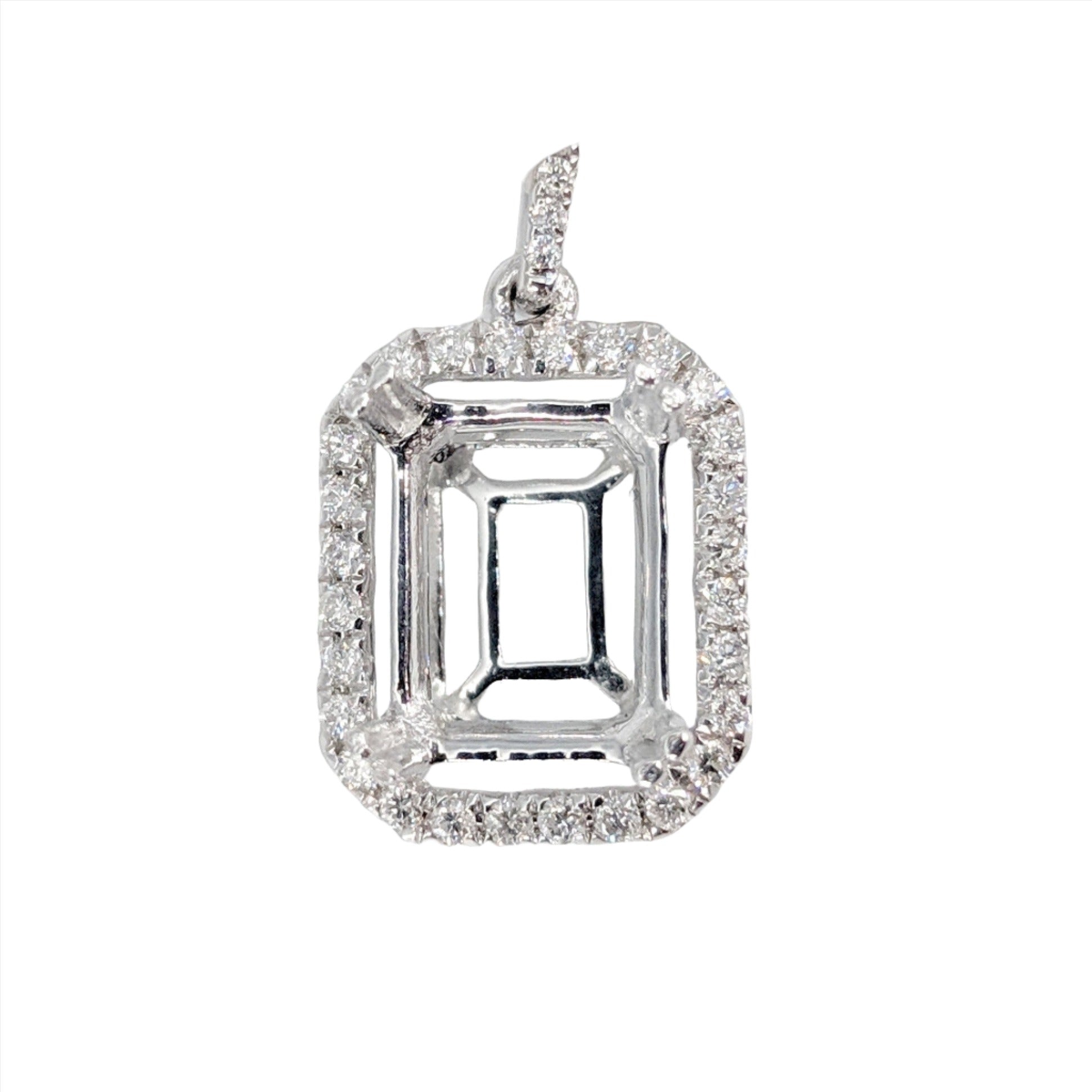 Large Sizes | Pendant Semi-Mount with Diamond Accent Halo and Bail