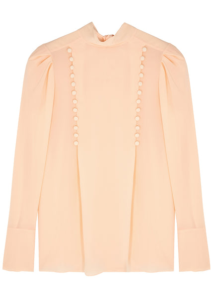 blush chiffon blouse