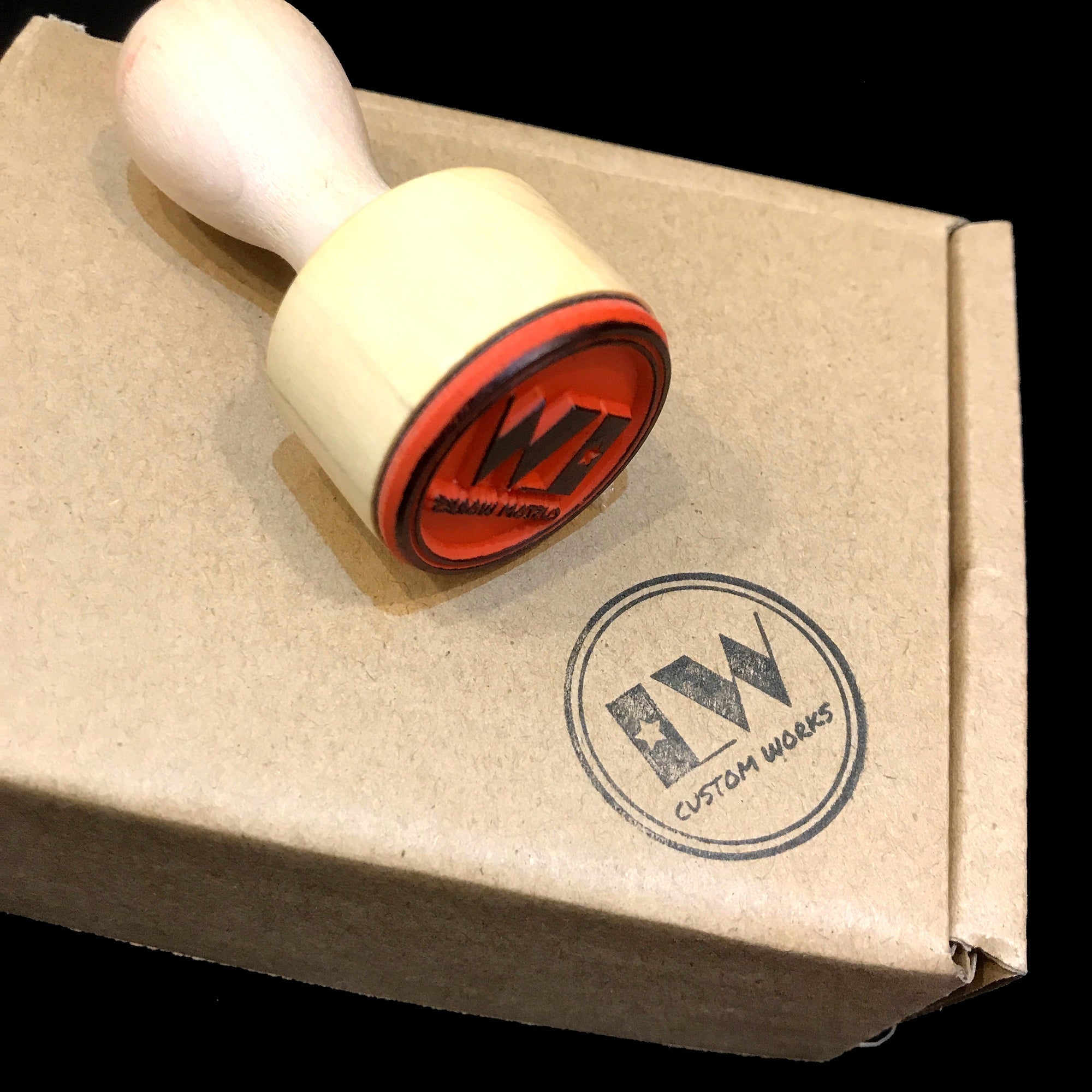 Rubber Ink Stamp with wooden handle LW CUSTOM WORKS