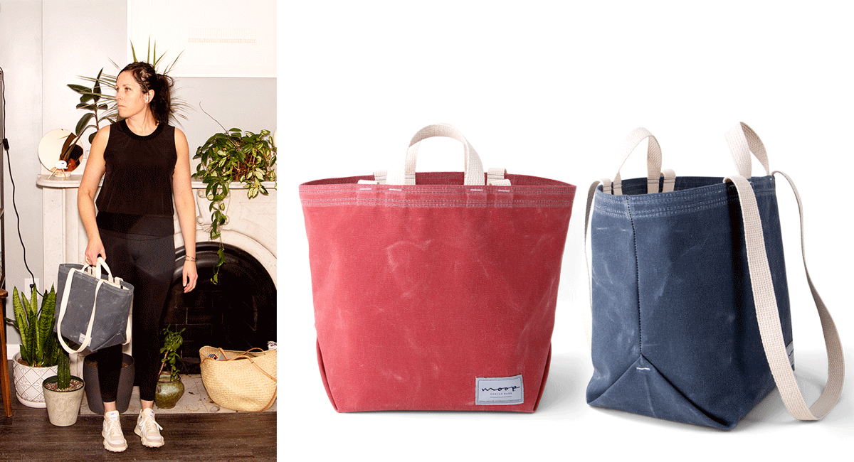 waxed canvas utility tote