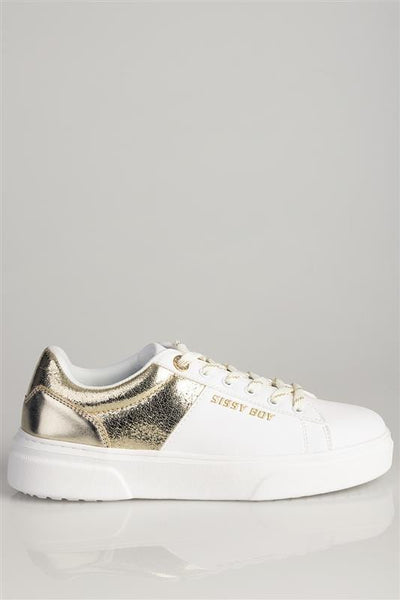 Sissy Boy Half Way Metalic Combo Sneaker White/Gold for Sale - ️Lowest ...