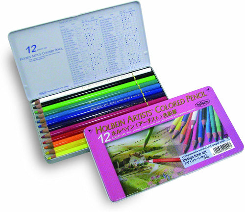 Holbein Artists' Colored Pencils – 12 Color Pastel Tone Set – Allegro Japan