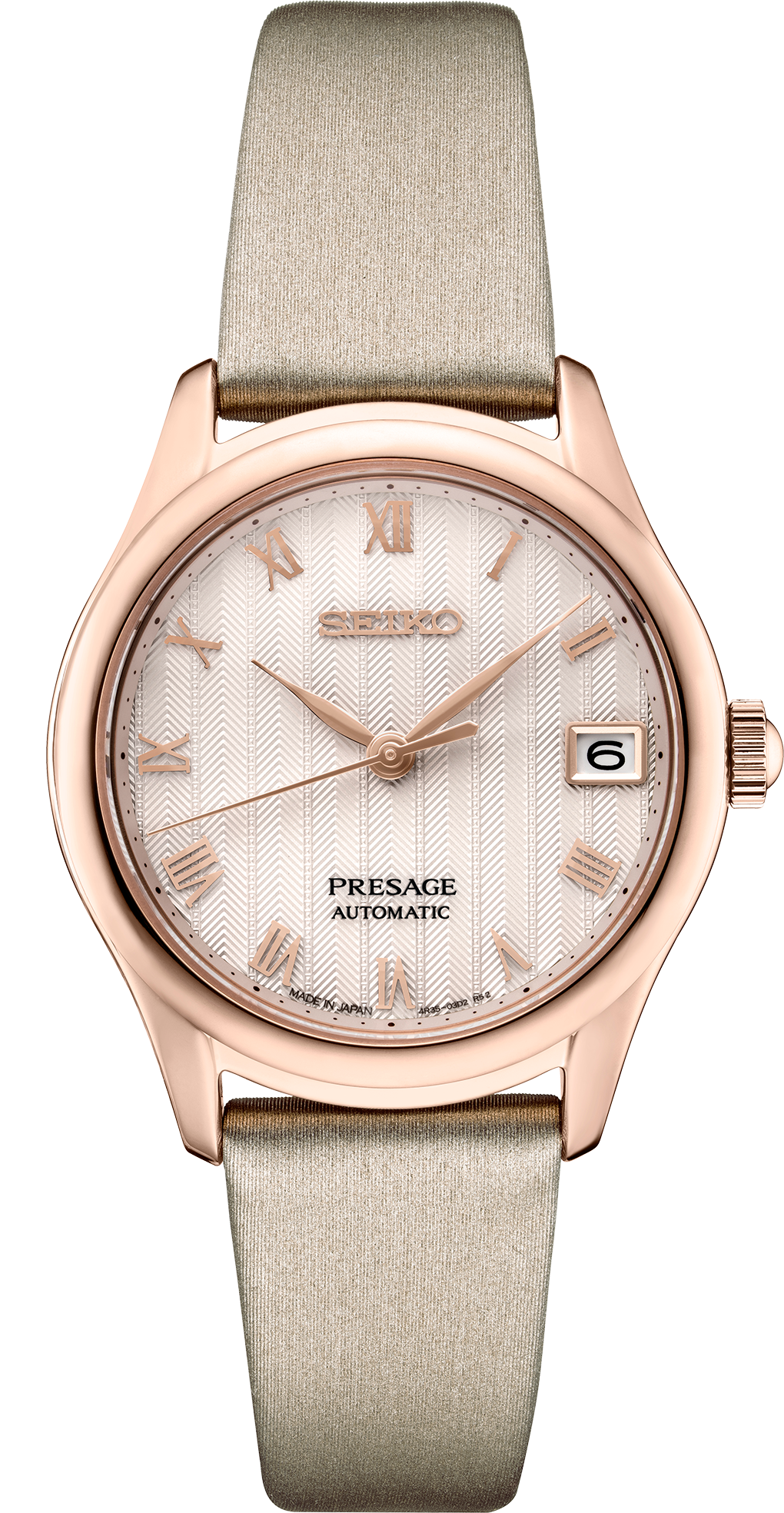 Seiko Presage Rose Gold-tone Leather Strap Women`s Watch SRPF50 – Wolf Fine  Jewelers