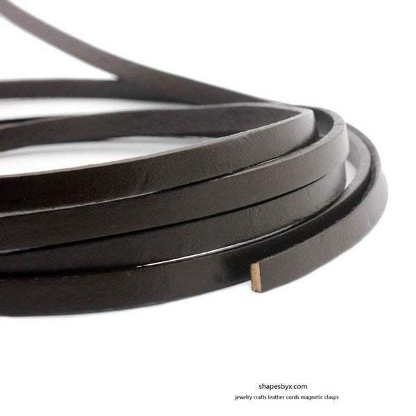 shapesbyX-6x2mm Flat Leather Cords Genuine Leather Strip 6mm Jewelry M
