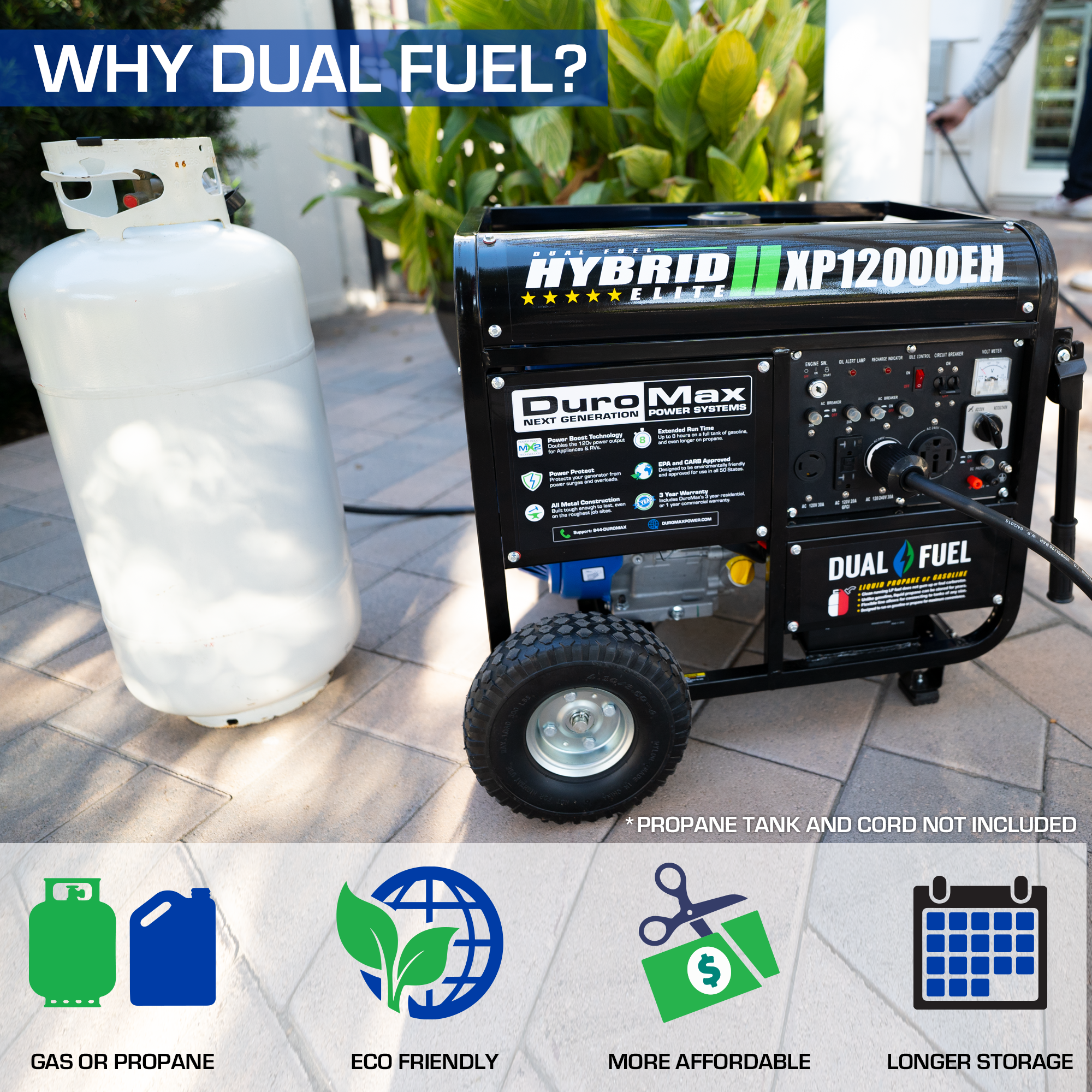 Duromax Xp12000eh 12000 Watt 457cc Portable Dual Fuel Gas Propane Gene Duromax Power Equipment
