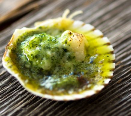 Wood-Fired Scallops with Garlic and Parsley