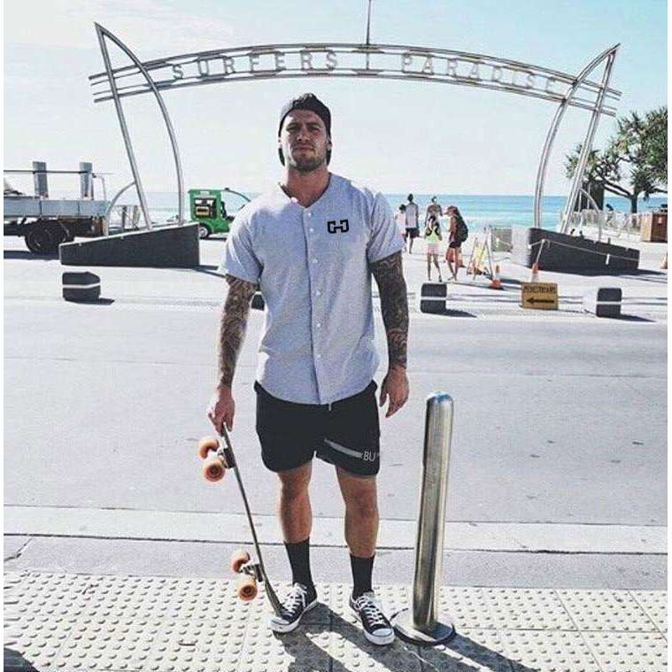 baseball jersey and shorts