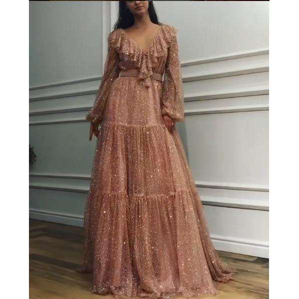 boho long dress with sleeves