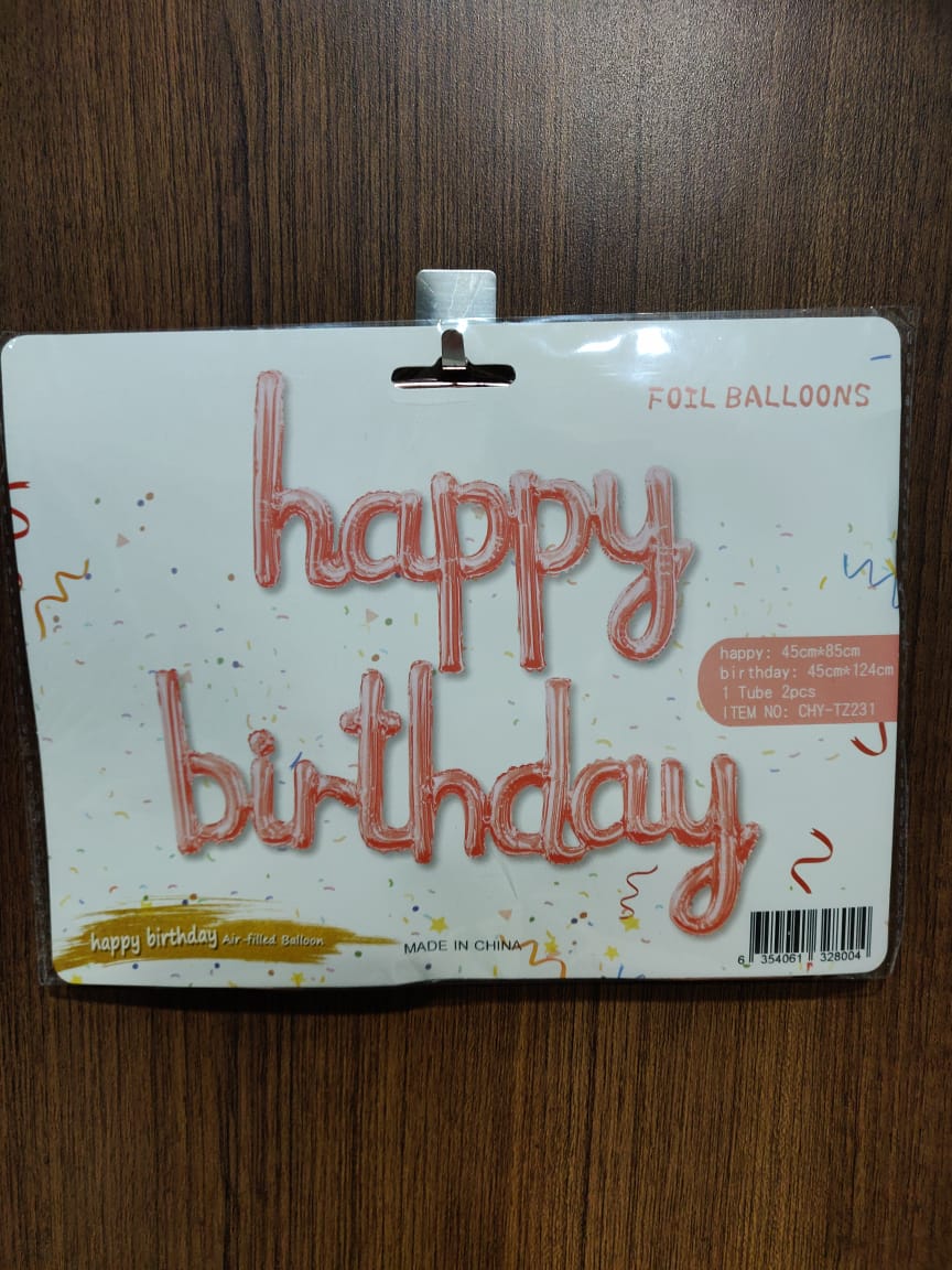 Cursive Happy Birthday Foil Balloon Banner