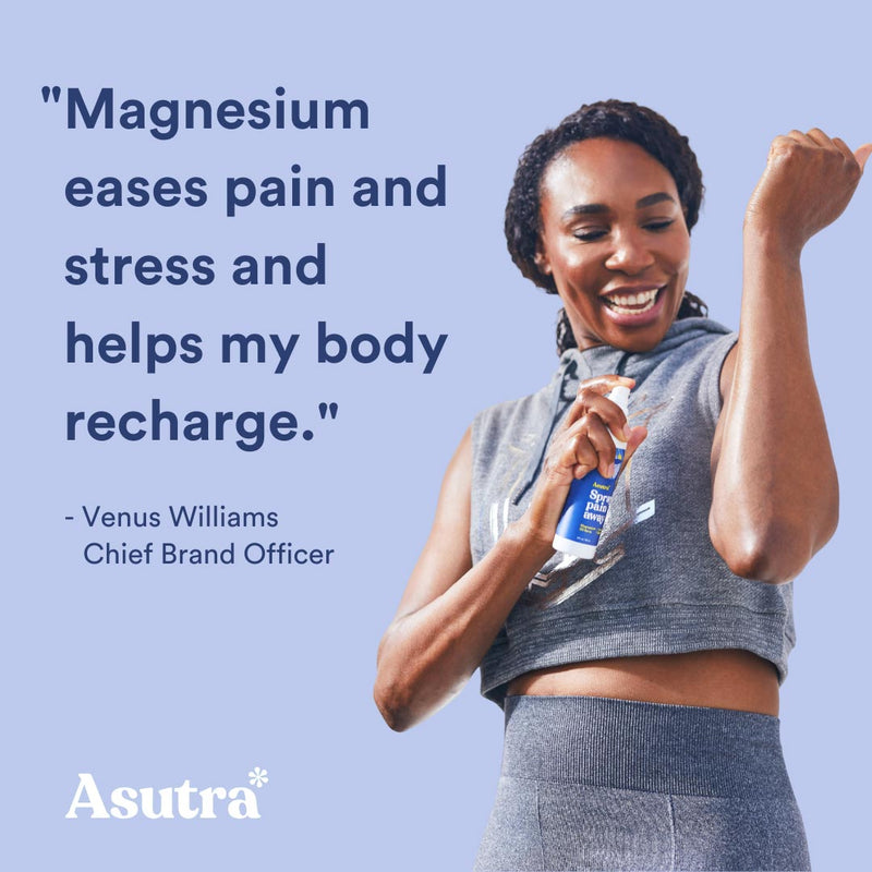 Magnesium eases pain and stress and helps my body recharge. -Venus Williams, Chief Brand Officer