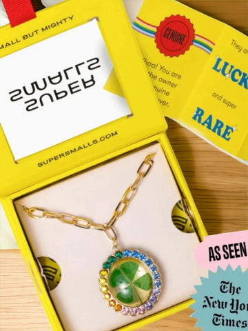 Super Smalls Lucky Streak REAL 4 Leaf Clover Necklace | HONEYPIEKIDS.COM