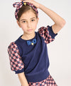 HONEYPIEKIDS | Angel's Face Girls Anais Knitted Navy Hearts Top | Kids Boutique Clothing
