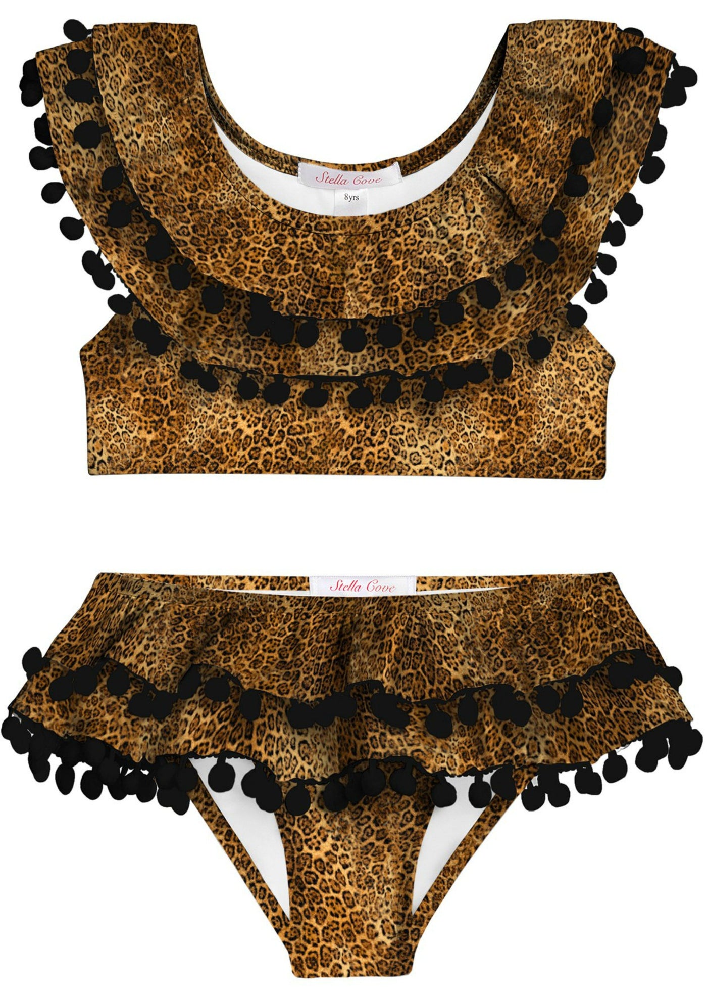 HONEYPIEKIDS | Stella Cove Double Ruffle Cheetah Print Bikini | Kids ...