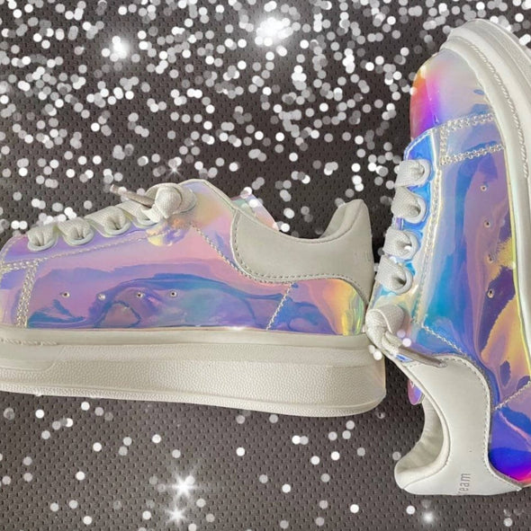 HONEYPIEKIDS | Lola and The Boys Girls Hologram Magic Lace Up Sneakers ...
