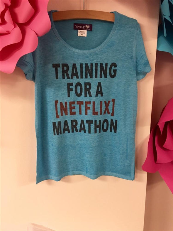 #HONEYPIEKIDS.COM# | Training For a Netflix Marathon t shirt | Kids Boutique Clothing