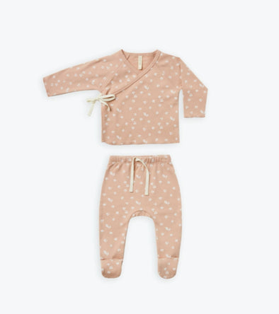 Quincy Mae ORGANIC Pointelle Tee + Legging Set - Petite Floral