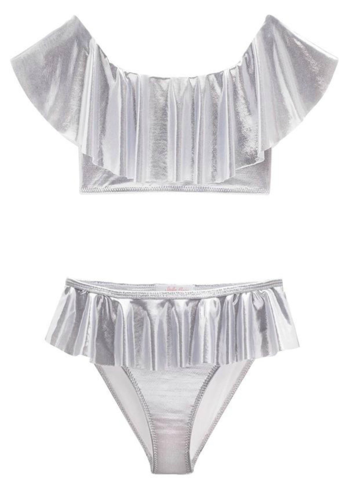 Stella Cove Girls Metallic Silver Bikini | Honeypiekids