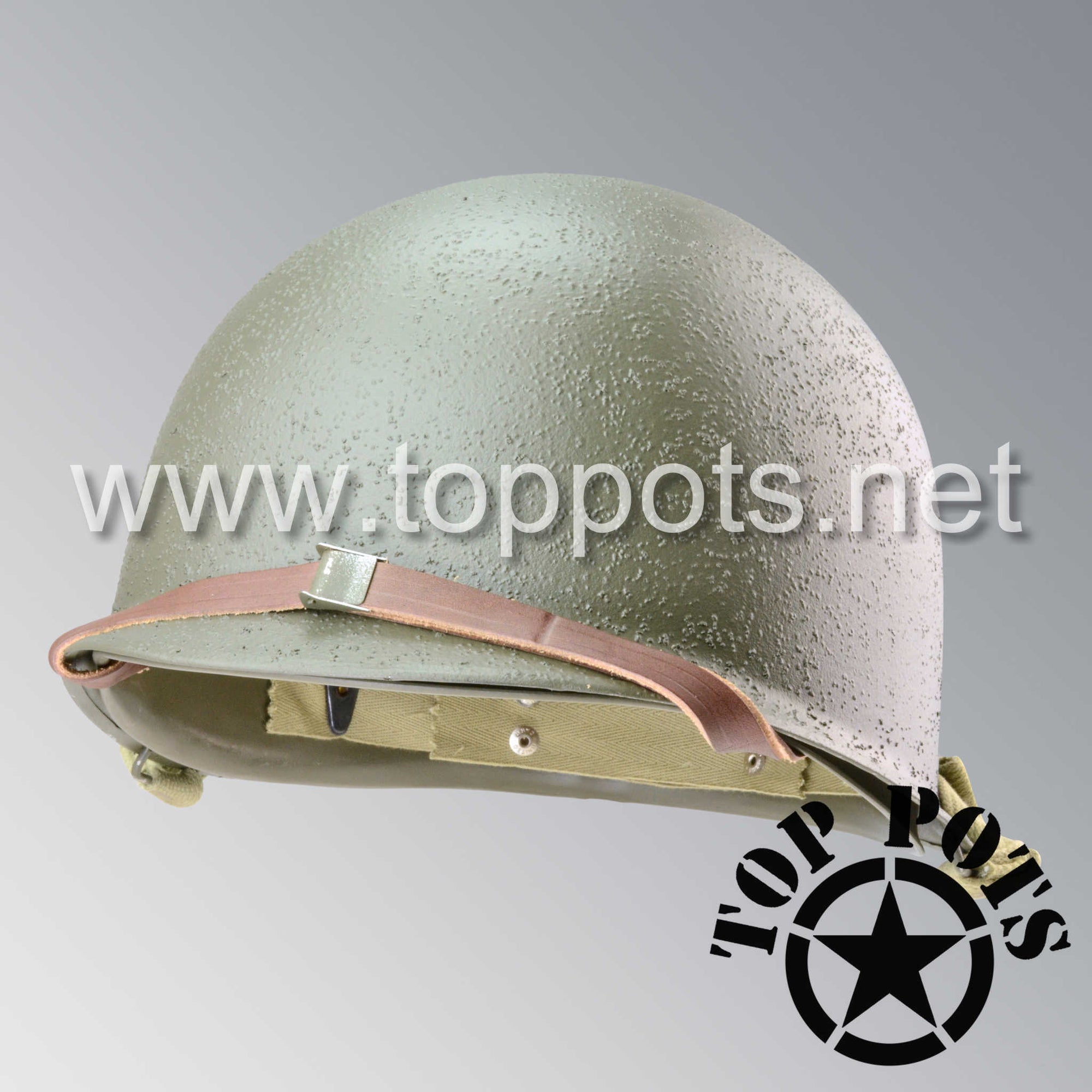 Image 1 of WWII US Army Reproduction M1 Infantry Helmet Fix Bale Shell and Liner