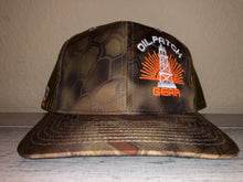 Load image into Gallery viewer, OPG CAP LG2 - CAMO BROWN TAN MESH WITH NEON ORANGE WHITE LOGO