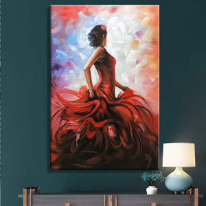 Vertical Canvas Art Painting Flamenco Lady Dancer Decor Living Room Ha –  AsdamArt