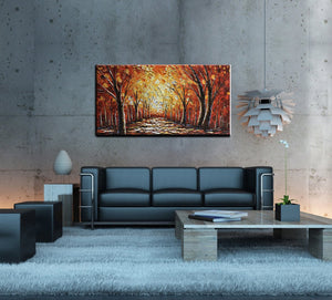Large Scale Wall Art Forest Canvas Paintings Decor Bedroom Gift to New ...