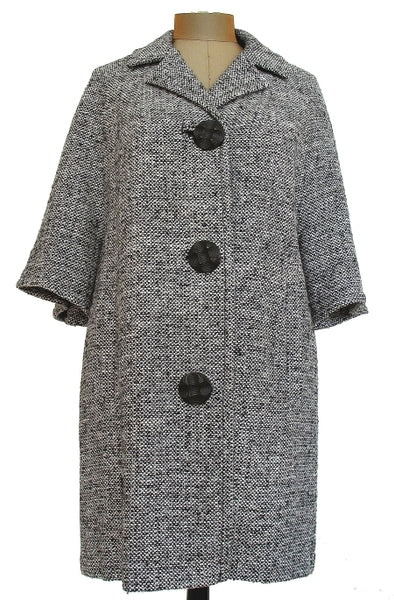 Tweed Car Coat with Peaked Buttons – Unique Boutique NYC