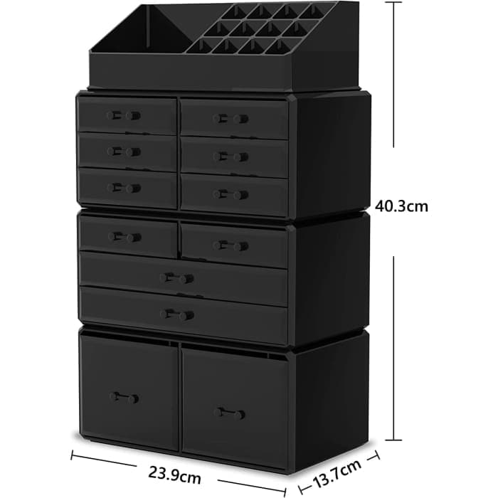 MAKEUP Drawer Underwear Organizer Black - Storage Organiser with 12  Compartments 'Home', black 30x30x10 cm