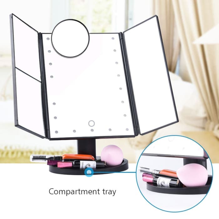 Tri-fold Lighted Magnifying Vanity Touch Screen Makeup