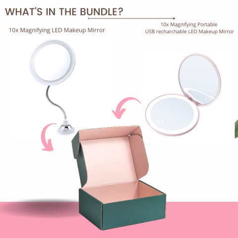 10x Magnifying Makeup Mirror Bundle