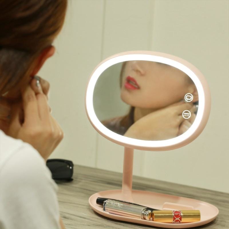 Cosmetic Two Side Makeup Mirror & Desk Lamp 2 In 1