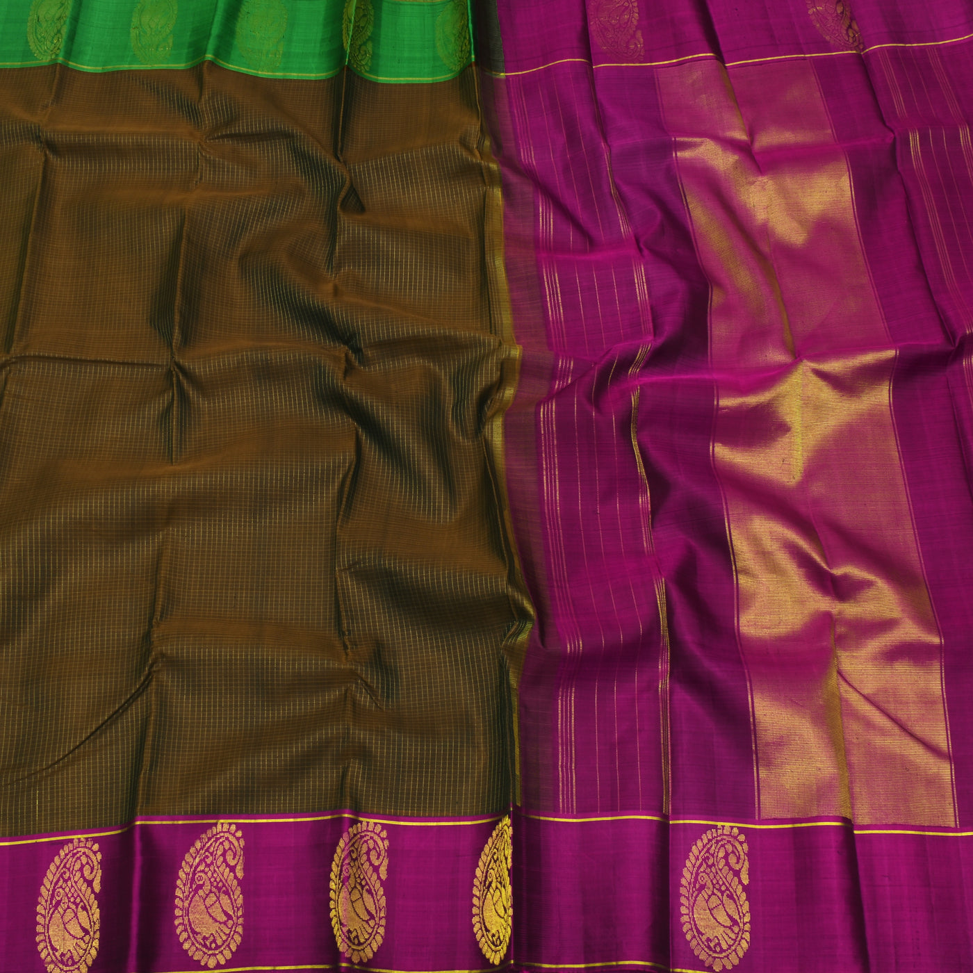 Brown Kanchipuram Silk Saree