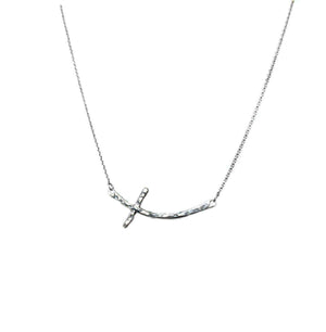 sideways cross pendant necklace