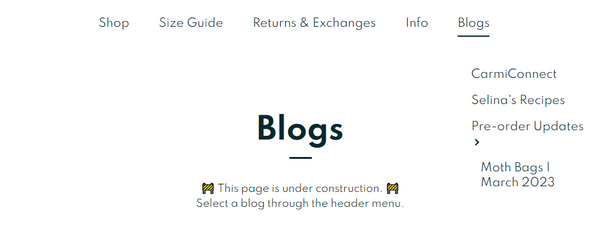 Blog navigation instructions