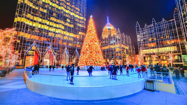 PPG Arena during Christmas season 