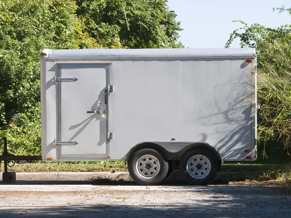 Image of a parked trailer. 