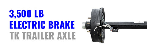 A 3,500 LB Electric Brake TK Trailer Axle available at the Trailer Parts Outlet