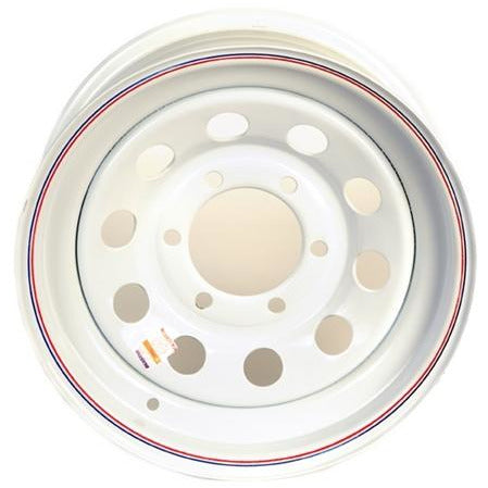 15 x 6 6 Lug White Mod Solid Steel Trailer Wheel 6 x 55 Single