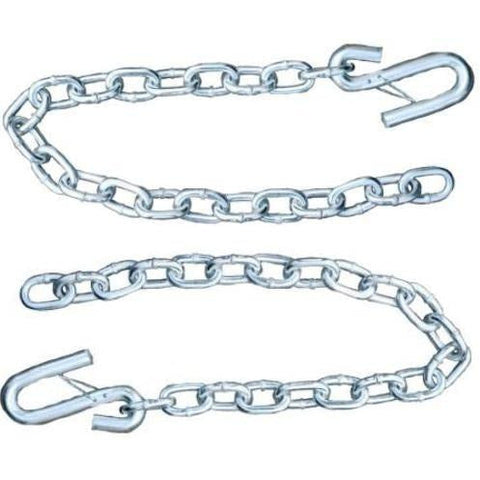 Set of 2 Silver Trailer Safety Chains 516 x 30 Forged 76k Capacity