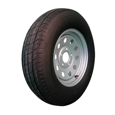 AllStar 15 6 ply Bias Trailer Tire and Wheel ST 20575D15 5 lug Silver Mod