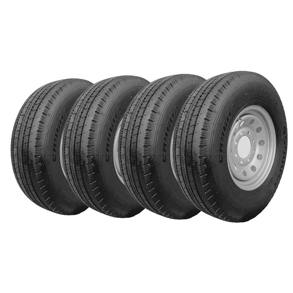 Taskmaster 16 14 Ply Radial Trailer Tire Wheel St 235 80 R16 8 Lug Silver Mod Set Of 4 The Trailer Parts Outlet