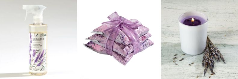 Lavender Linen Water Sachets and Lavender Candle