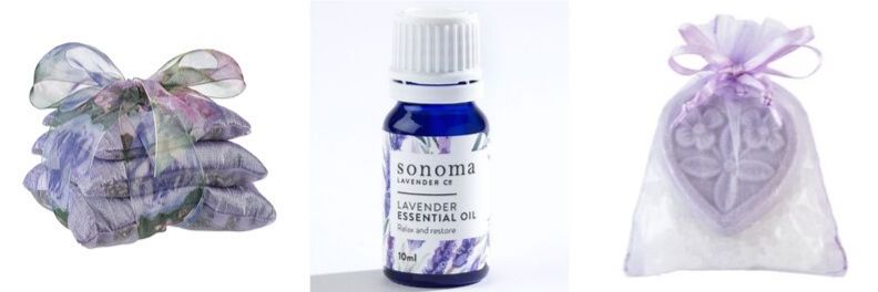 Sonoma-lavender-square-sachet-trio-lilac-dupioni-lavender-essential-oil-bath-salts-mini-soap