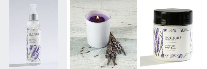 Sonoma Lavender Essential Oil Room Spray Candle and Foot Balm