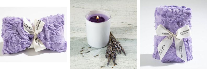 Sonoma Lavender Eye Pillow Lavender infused Candle and Blanket