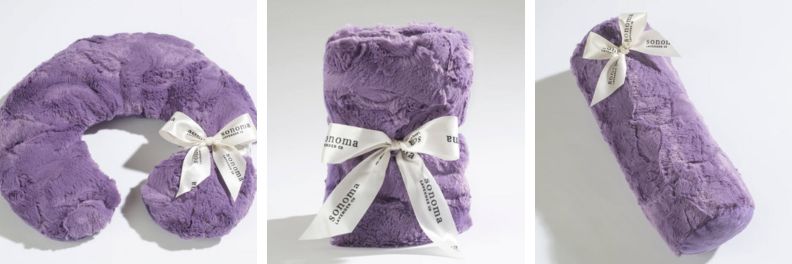 Sonoma Lavender Neck Pillow Spa Blanket and Bolster Roll